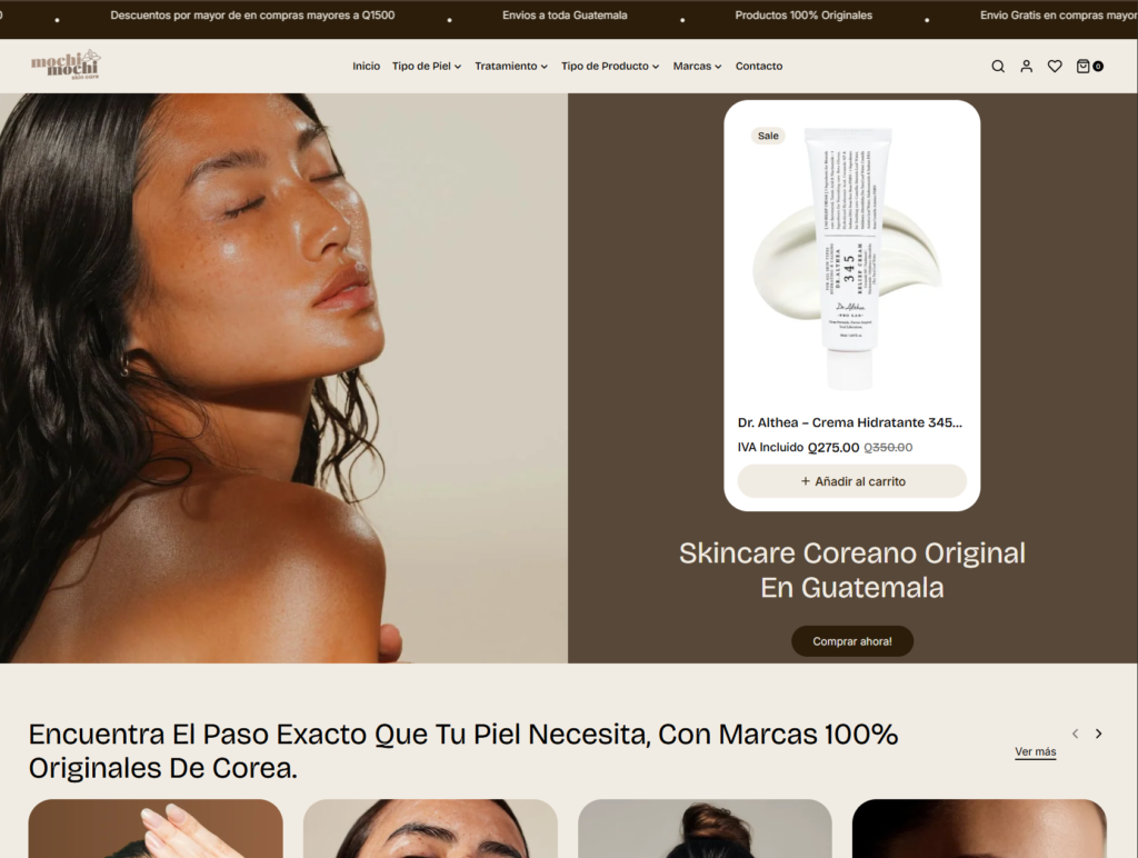 Mochi Mochi skincare Guatemala — tienda K-beauty especializada